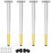 DJCYGG Set of 4 Metal Furniture Legs Conical Table Legs Adjustable Sofa Foot DIY Replacement Feet for Dresser Cabinet Chair Cupboard Couch Home DIY Projects,With Screws (White+Gold,90cm(35.43in))