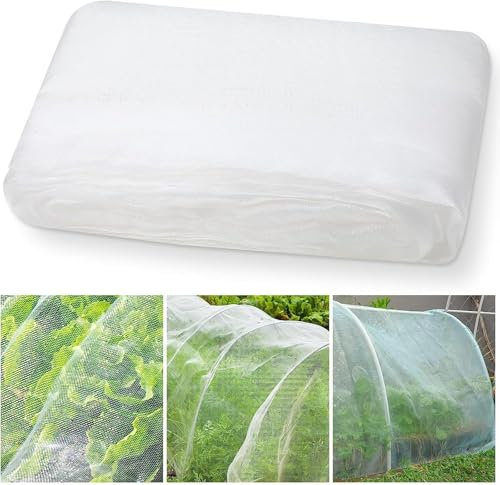 3x5m Insect Netting Mesh - Fine Garden Mesh Netting - Protects Vegetables Fruits Flowers Crops - Blocks Butterflies Birds - Fits Greenhouse Raised Beds Veg Patch Allotment Outdoor Plants