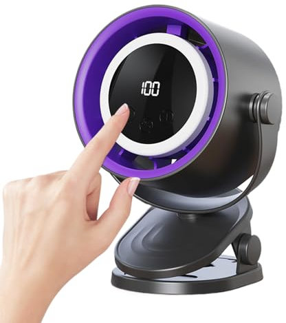 Genérico Ventilador De Escritorio - Ventilación Portátil Recargable USB,Herramienta Eléctrica Portátil Con Luz Ambiental Nocturna, USB Y Pinza Para Escritorio, Hogar, Cocina Y Dormitorio