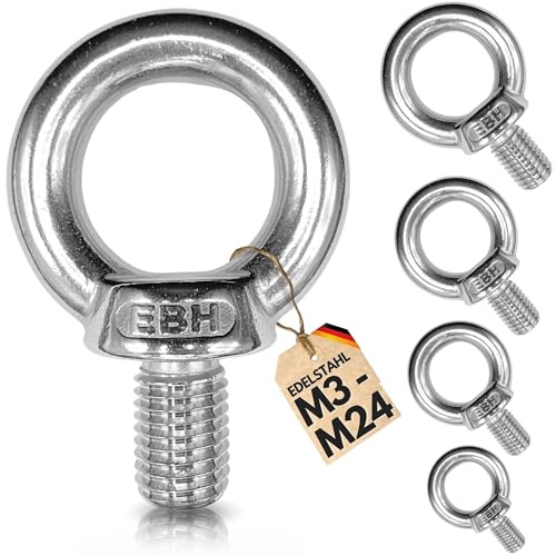Ringschraube Edelstahl M3-M24 | Ösenschraube Ringöse, Schrauböse VA4 Edelstahl AISI316 | Augenschraube Ringschraube M12 2 Stück