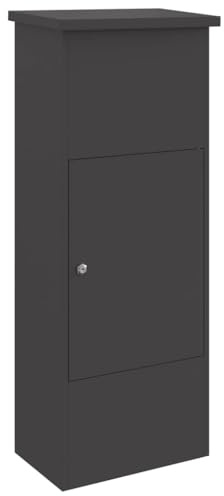 vidaXL Parcel Drop Box with Storage Black 44.5 x 29 x 110.5 cm Steel, Garden and Terrace, Contemporary, Waterproof, Steel Parcel Box, Lockable Storage, Outdoor Mailbox, Secure Package, Weatherproof