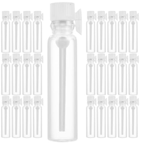 LOORGVEL 50 Stück 2 Ml Duftprobenfläschchen aus Glas Nachfüllbare Kleine Parfümbehälter für Unterwegs Tragbare Reiseflaschen Multifunktionale Kleiner Glasfläschchen für Shampoo und Lotion