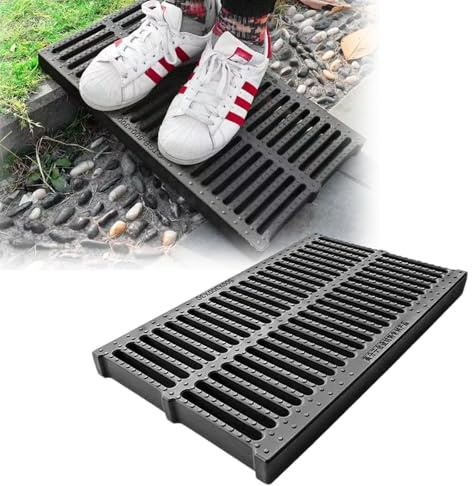 Rytgdxss Canaletta Scolo Acqua Piovana Griglia di Drenaggio,Griglie di Fognatura,Griglia Scolo Acqua Piovana,Anti-Intasamento e Antiscivolo per Giardino, Cortile, Garage, Marciapiede