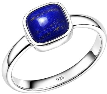 Meadows 925 Sterling Silber Ring für Damen, Kissenförmiger Solitärring mit Edelstein, minimalistischer handgefertigter Schmuck R-28