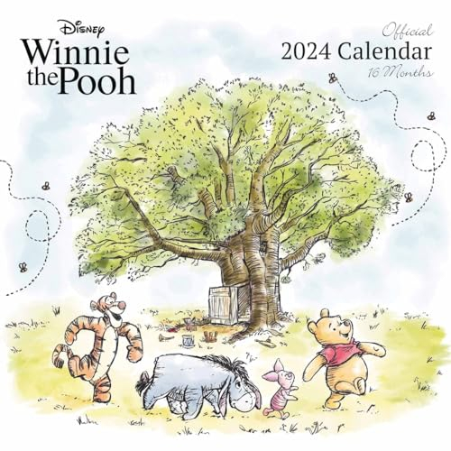 Disney Winnie Pooh Kalender 2024 - Ein Monat je Seite 30cm x 30cm Offizielles Lizenzprodukt Multi colour