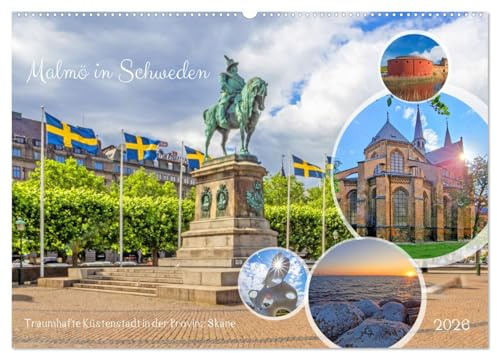 Malmö in Schweden (Wandkalender 2026 DIN A2 quer), CALVENDO Monatskalender: Eine traumhafte Küstenstadt in der Provinz Skåne (CALVENDO Orte)