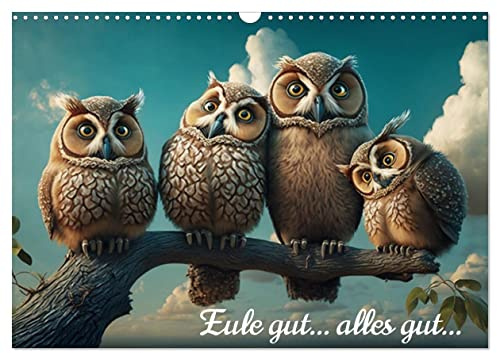 Eule gut... alles gut! (Wandkalender 2026 DIN A3 quer), CALVENDO Monatskalender: Wenn das Jahr wie im Flug vergeht: ein bezaubernder Eulen-Kalender zum Schmunzeln und Verweilen! (CALVENDO Tiere)