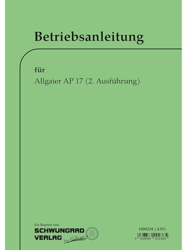 Allgaier Schlepper AP17 Betriebsanleitung Bedienungsanleitung (1952)