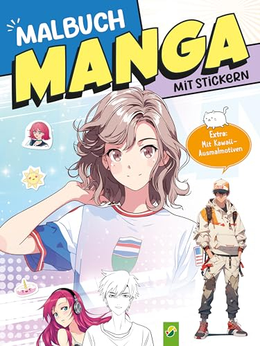 Extra dickes Manga-Malbuch mit Stickern zum Kreativsein und Entspannen für alle Manga-Fans!: Über 125 Ausmalbilder im Manga- und Anime-Style! Mit niedlichen Kawaii-Bildern
