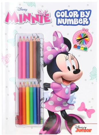 Malbuch mit 12 Buntstiften Minnie Mouse - Farben nach Zahlen