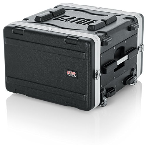 Gator Cases Rack Ligero Rodante 4U con Pestillos Resistentes, Asa de Remolque Retráctil y Ruedas Empotradas; Profundidad Estándar 19.25 (GRR-4L)