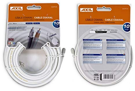 Engel CA0712E - Bobina de cable coaxial (10 metros), color blanco