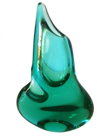 Vase Design Moderne en Verre Vert Transparent Haute Seule Fleur Vase Hauteur 20 cm