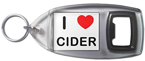 I Love Heart Cider - Plastic Bottle Opener Key Ring