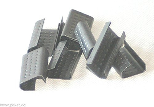 1000 Verschlusshülsen 16 mm Metall verzinkt geriffelt für Umreifungsband PP PET