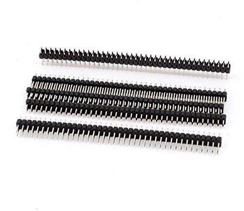 sourcing map 5 PCS 2x40 80pin 2.54mm Double Row Straight Male PBC Pin Header Strip