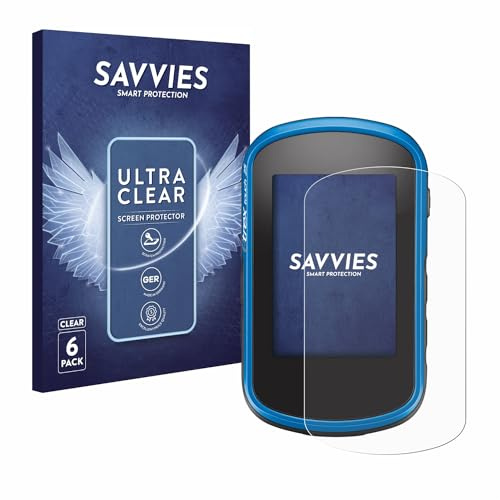 Savvies Protection Film compatible with Garmin eTrex Touch 35 | 6 Pack Clear Screen Protection Made in Germany Anti-Scratch Transparent Foil