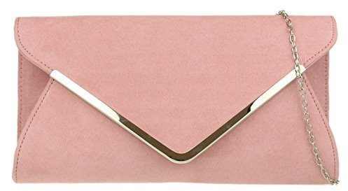 Girly Handbags Womens Envelope Clutch Bag (Light Pink)