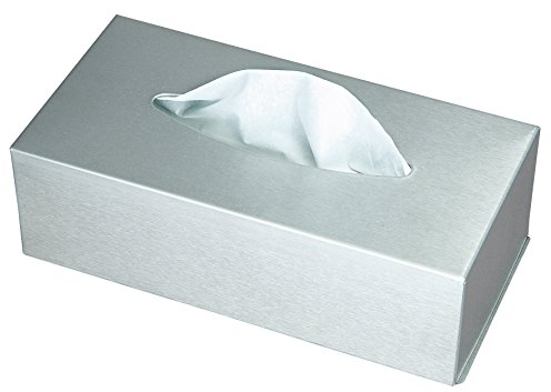 Ribelli Kosmetikbox für Kosmetiktuch - eine Taschentuchbox ca. 24,5 x 13 x 7 cm aus Edelstahl matt - Tücherbox für Kosmetiktücher Box mit Wandbefestigung