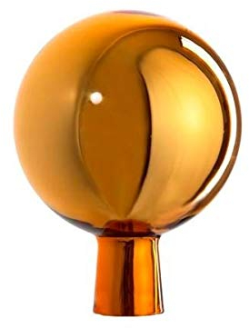 CRISTALICA Rosenkugel Glas rund Handmade Gartenkugel verspiegelt Durchmesser 18 cm Gold