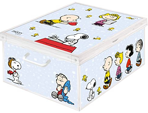 Aufbewahrungsbox mit Deckel für Kleidung und Wäsche, Snoopy Peanuts Karton Kiste, Kleiderschrankboxen, saisonaler Wechsel, Geschenkkarton 50x39x24 cm