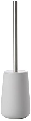 Zone Denmark Nova Toilettenbürste, Klobürste aus Porzellan und Edelstahl, WC Bürste mit Bürstenhalter, Soft-Touch-Beschichtung, Durchm. 10,3 cm, Höhe 37 cm, Soft Grey