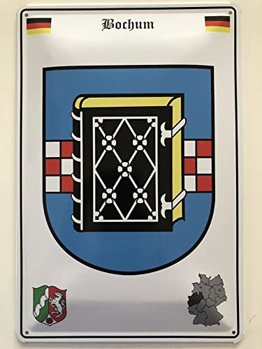 Blechschild 20x30cm gewölbt Bochum Wappen Deko Geschenk Schild