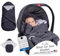 Swaddyl WOLLWALK Einschlagdecke Babyschale - Baby Fußsack - Maxi-Cosi Decke - Einschlagdecken für Kinderwagen - Neugeborene bis 11 Monaten aus 100% Woll (Dunkelgrau)