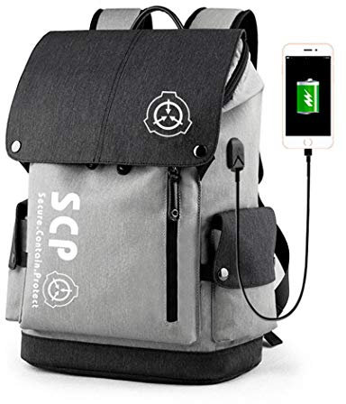 WANHONGYUE SCP Anime Studenten Schultasche Schulrucksack Rucksäcke Laptop Backpack mit USB-Ladeanschluss /2
