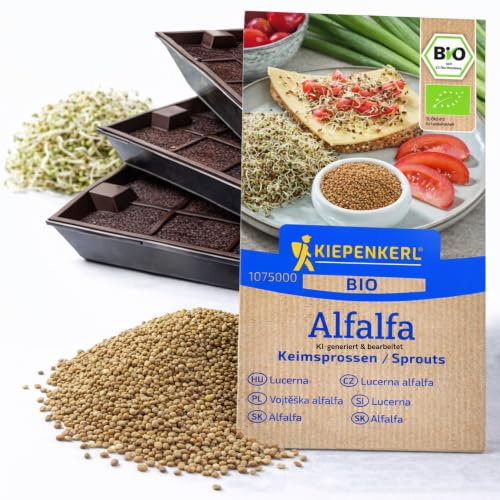 Samenshop24® Bio Keimsprossen Alfalfa Anzucht-Set, Bio Saat + 3 Keimschalen (das Original)