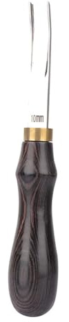 Leather Edger Skiving Tool for Leather Craft – Cuchilla de Cuero con Mango de Madera – Biselador de Bordes para Trabajo de Marroquinería – 10 mm