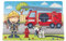 Ritzenhoff & Breker Platzset Feuerwehrmann Bernie, Tischset 45 x 30 cm für Kinder, Platzmatte mit Feuerwehr-Motiven, Abwischbar