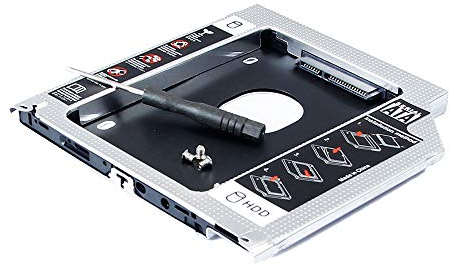 2nd HDD SSD Caddy Optical Bay Replacement for Apple MacBook Pro 13 15 Laptop with CD DVD SuperDrive Model: UJ868 UJ898 UJ8A8 GS21N GS23N GS31N GS41N AD-5690S, Second Solid State Hard Drive Enclosure