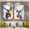 Keliour Moderne Kunst Wandbild Bunte Hirsch Bilder Tier Poster Leinwand Malerei Wandkunst für Wohnzimmer Home Dekorative Bilder -60x80cm Kein Rahmen