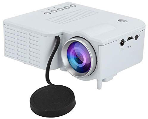 GAOHONGMEI Projector Portable Mini Projector 1920 x 1080 Resolution Video Camera HD LCD Home Theater Projector, 20,000 hours TFT LCD/USB/TF-White