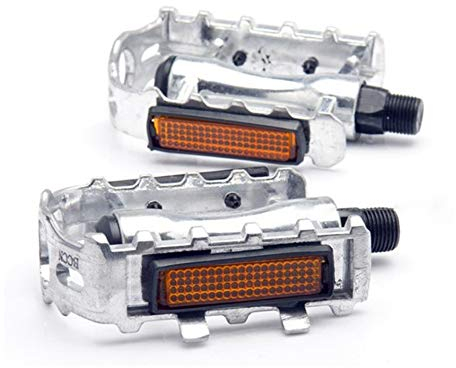 VOANZO Pedales de Bicicleta de montaña 1 par Aleación de Aluminio Bicicleta Plegable Pedales de Bicicleta Accesorio para Ciclismo al Aire Libre (Plata)