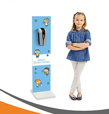 MyMAXXI | Hand Desinfektionsmittelspender Station Sensor Kids Kinder Spender Desinfektion Set 12x 1L Desinfektionsmittel stehend automatisch | touchless Disinfection Desinfektionsspender