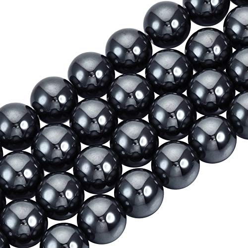 OLYCRAFT 150PCS Perline di Ematite di Grado A 8mm Perline Sciolte Rotonde In Metallo Non Magnetico Filo per Collana Pendente Creazione di Gioielli