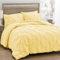 Luxury Alford Alexander Pin Tuck Pinch Pleat Duvet Quilt Cover Reversible Diamond Bedding Set With Matching Pillowcases Lemon Single 137cm x 200cm Approximate