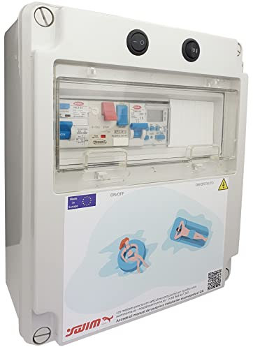 SWIMHOME Tableau électrique pour piscine Guardamoteur, avec 2 transformateurs 100 W (1 CV (4-6,3 A)