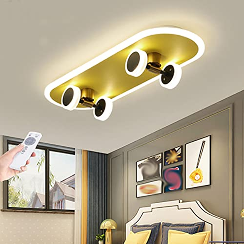 LED Kinder Deckenlampe Moderne Cartoon Skateboard 32W Deckenleuchte Kinderzimmerlampe Dimmbar Fernbedienung Acryl Kronleuchter Jungen Mädchen Schlafzimmer Deckenlicht Innenbeleuchtung