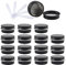ZEOABSY 96 Pieces 10ml Gloss Black Empty Round Aluminium Tins with Screw Lids Storage Jars Cosmetics Containers Pots for Candle Lip Balm Salve Powder Crafts with 6 Spatula