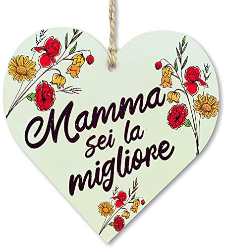 CARISPIBET Mamma Sei la Migliore | Famiglia Regali per la Mamma segni d'Amore commovente Grazie Decorazioni d'interni targhe per la casa Regali di Compleanno 12 x 12 cm