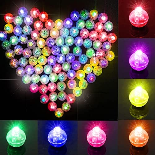 LED Ballonlichter, 100 Stück Mini Led Licht, Bunt Ballonlichter, Runde Led Ballonlichter, Party Licht Leuchtende Luftballons Papierlaterne Geburtstag Hochzeit Party Karneval Weihnachten Dekoration