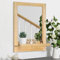 AOAOPQ Bathroom Mirror with Shelf and Hooks Wooden Frame Wall Mirror With Shelves Hanging for Entryway Bedroom Living Room 42x58cm Beige