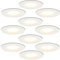 HOFTRONIC 10er Venezia - LED Einbaustrahler Flach 68mm Weiß - IP65 Wasserdicht, Spots Badezimmer, Küche und Wohnzimmer - 2700K Extra Warmweiß - Einbautiefe 45mm