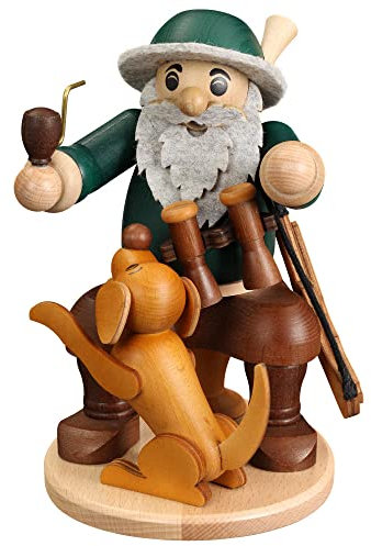 Rudolphs Schatzkiste Räucherfigur Förster mit Hund bunt Höhe 20cm NEU Rauchen Rauchfigur Rauchmann Räucherfigur Räucherkerze Smoker Kerze Figur Mann Holz Seiffen Erzgebirge Holz Schnee Dekoration