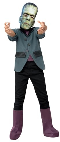 Smiffys Déguisement Universal Monsters Frankenstein, Veste, couvre-bottes, masque et gants en EVA Halloween
