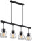 etc-shop Vintage Pendelleuchte Hängelampe Esstisch Hängeleuchte Industrial schwarz Hängelampe, Käfig Schirme Metall, 4x LED 7W 806Lm warmweiß, L 77 cm