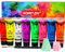 Bowitzki Lot de 8 peintures pour le corps fluorescentes UV de 30 ml - Kit de peinture pour le visage - Lumière noire - Kit de maquillage phosphorescent pour adultes - Festival